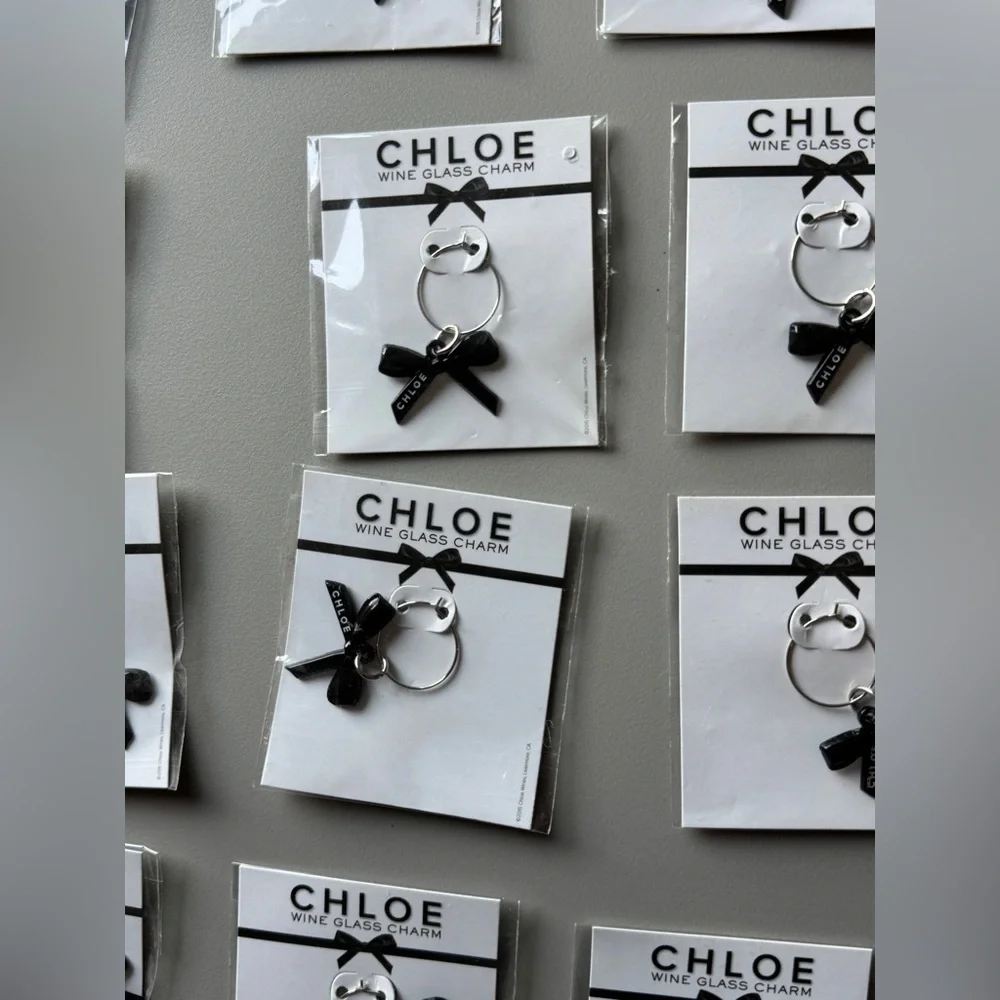 20 Chloe‎ Black Bow Wine Glass Charm